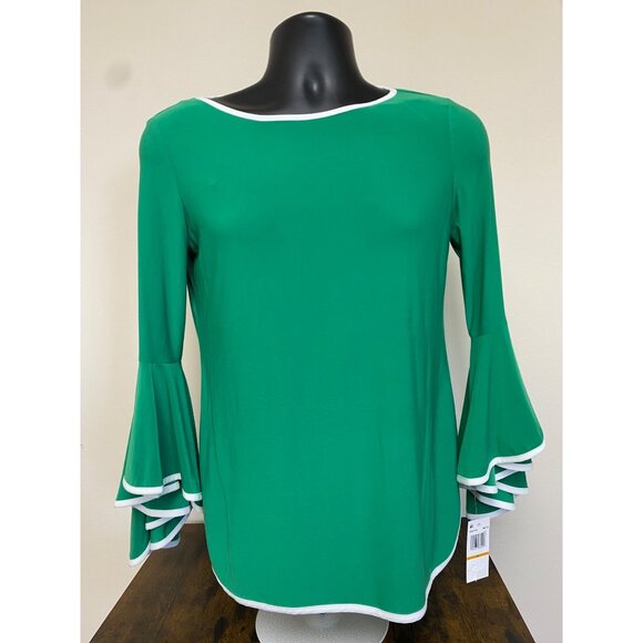 Sam & Jess Women's Mint Julep Green Crewneck Bell Sleeve Top Size S NWT - Picture 1 of 6